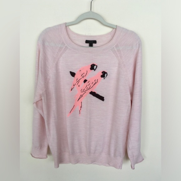 EUC J Crew Pink Parrot Sweater - Picture 4 of 7